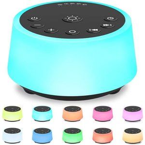 Sound Machines with 10 Colors Night Light 25 Soothing Sounds, Black